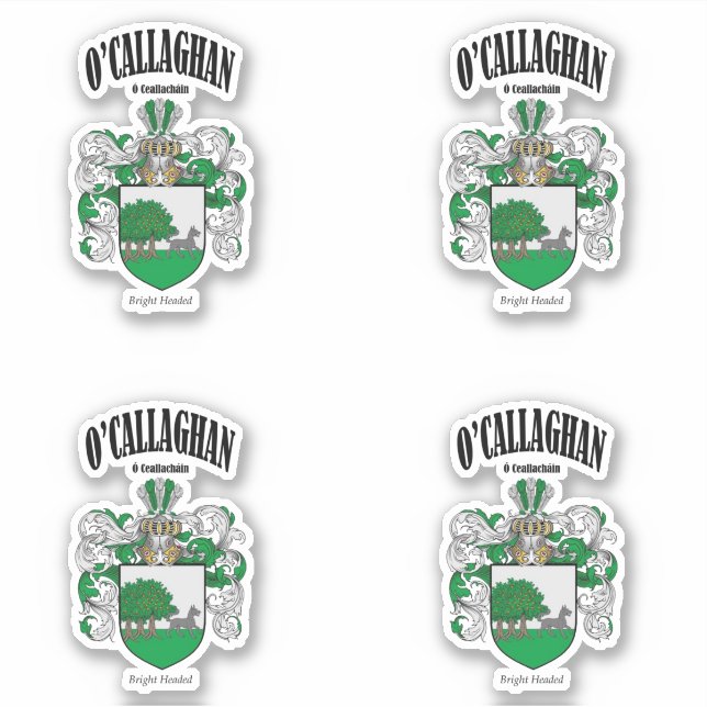 Pegatina O'Callaghan Escudo Traducción y significado irland (Anverso)