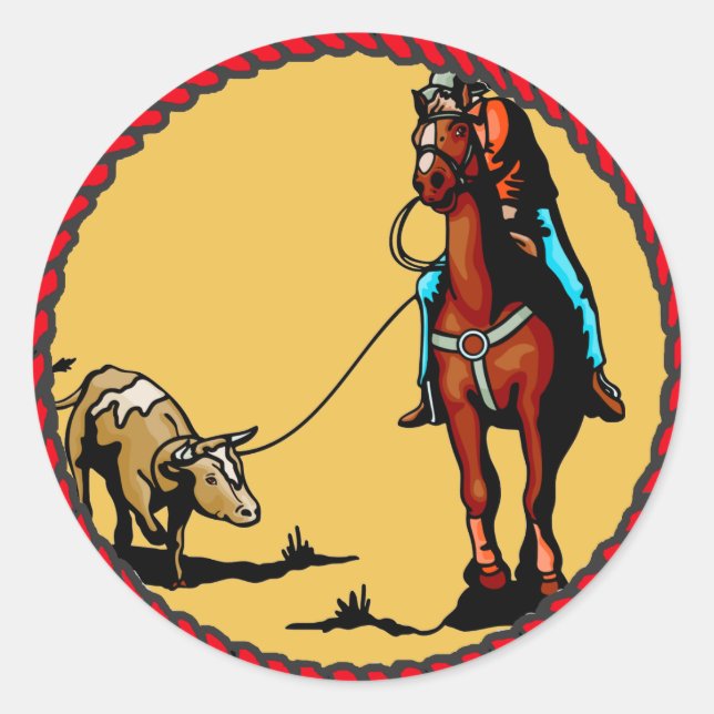 Pegatina Occidental equipo de mapeo de Steer Ropin (Anverso)