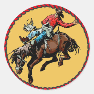 Pegatina occidental Rodeo Bronc Rider