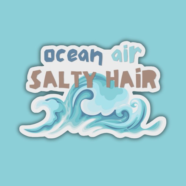 Pegatina Ocean Air, Salty Hair Waterproof (Subido por el creador)