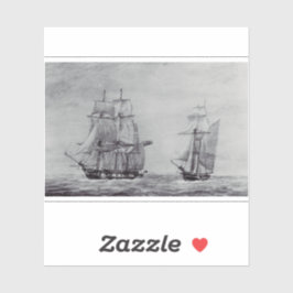 Pegatina Oceanic Trek Graphic Ships Fine Art