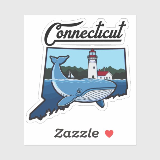 Pegatina Océano de Connecticut (Hoja)