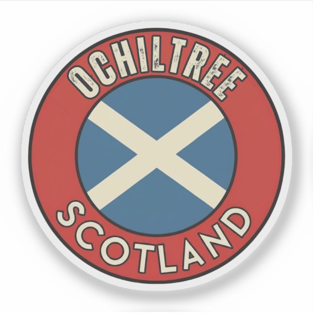 Pegatina Ochiltree, Escocia (Anverso)