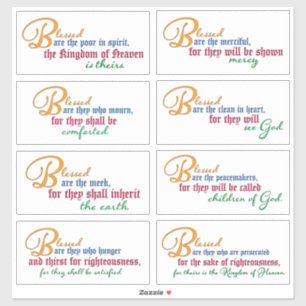 Pegatina Ocho Beatitudes—Mateo 5:1-12