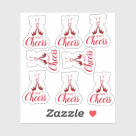 Pegatina Ocho Vidrios Vinos Esplando Vino Rojo