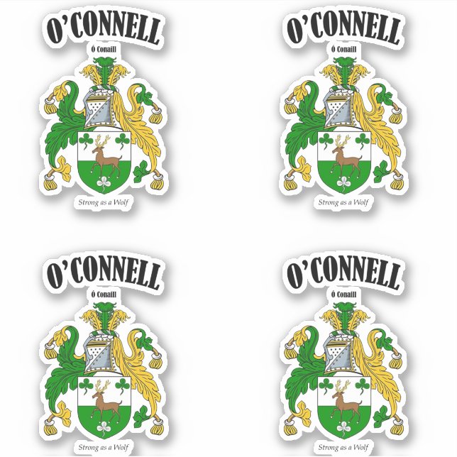 Pegatina O'Connell Escudo Traducción y significado irlandés (Anverso)