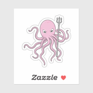 Pegatina Octopus as Wizard con Trident