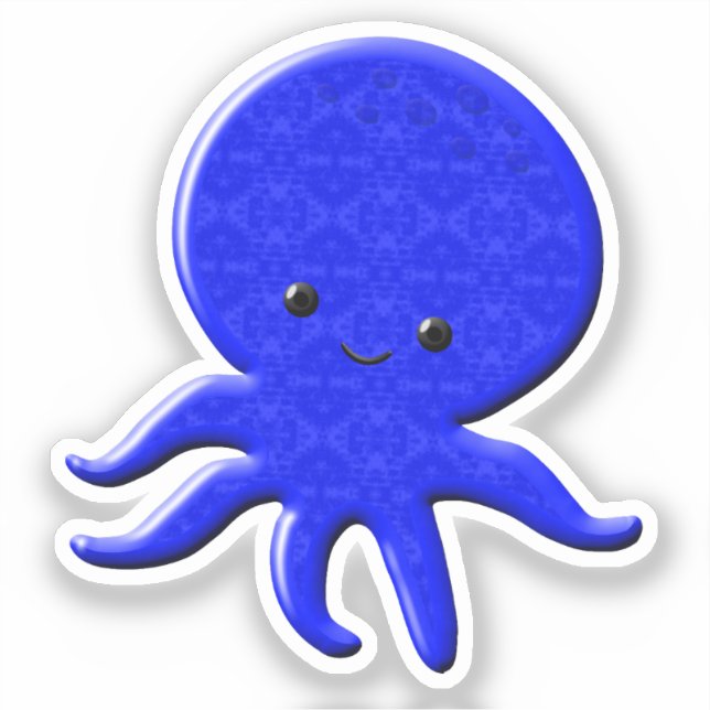 Pegatina Octopus azul lindo (Anverso)