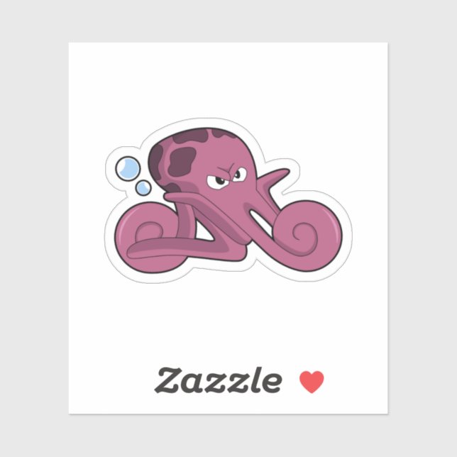 Pegatina Octopus como motocicleta (Hoja)
