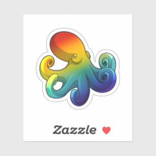 Pegatina Octopus con arcoiris