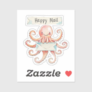Pegatina Octopus, Happy Mail,