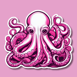 Pegatina Octopus rosado