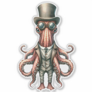 Pegatina Octopus steampunk