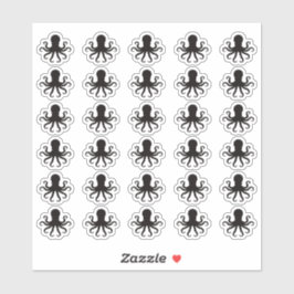 Pegatina Octopus Wedding Place Card Food Meal Menu Choice