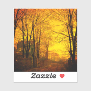 Pegatina Octubre después del glow John Atkinson Grimshaw