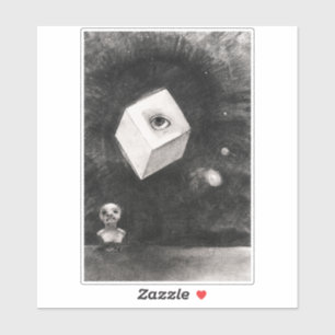 Pegatina Odilon Redon, El cubo, 1880