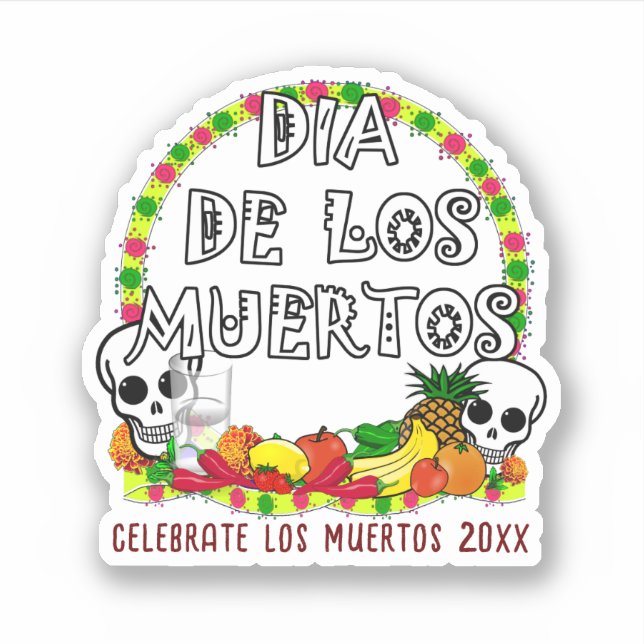 Pegatina Ofertas Para El Día De Los Muertos (Anverso)