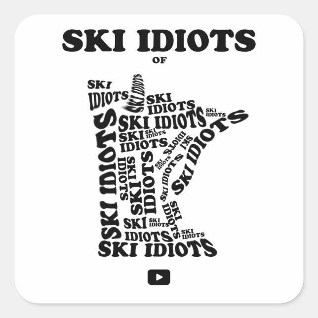 Pegatina Oficial de Ski Idiot (Anverso)