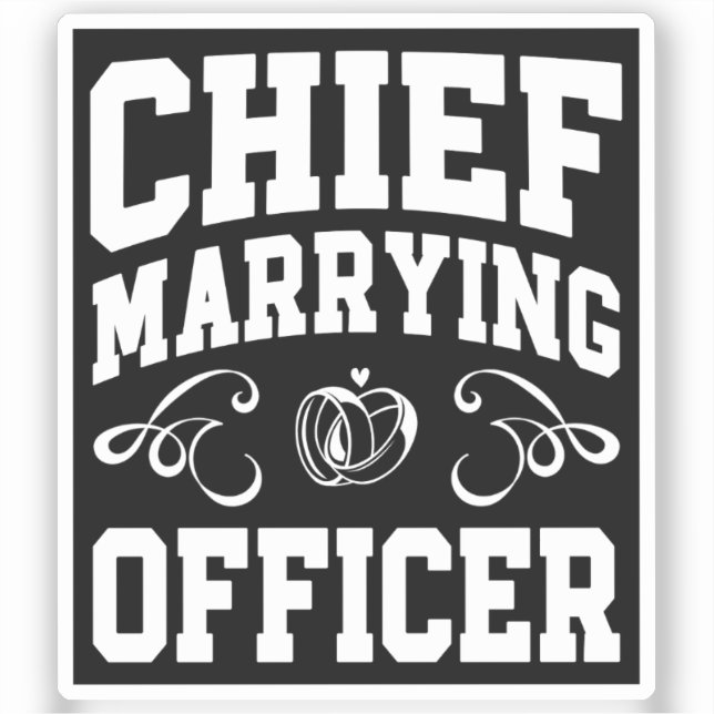 Pegatina Oficial Jefe de Matrimonios - Diseños de Oficiante (Anverso)
