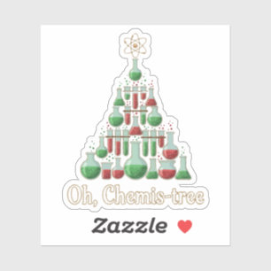 Pegatina Oh Árbol Químico Ciencia Divertida Química Navidad