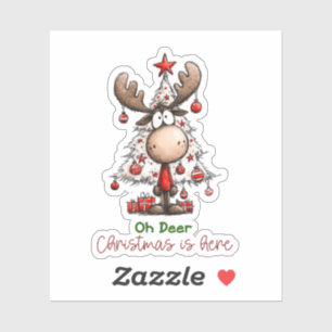 Pegatina Oh Ciervo La Navidad Ha Llegado Cute Reno Navidad