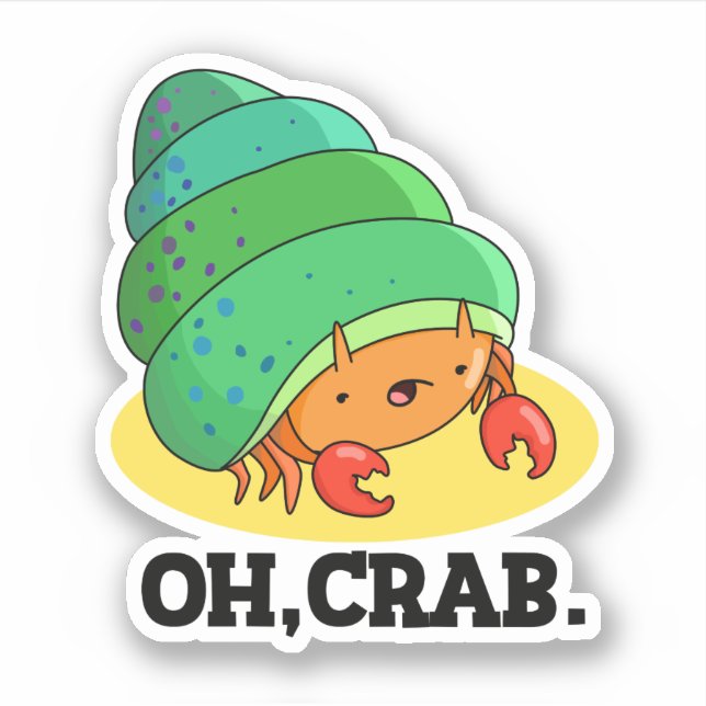 Pegatina Oh Crab Gracioso Crab Phrase Pun (Anverso)