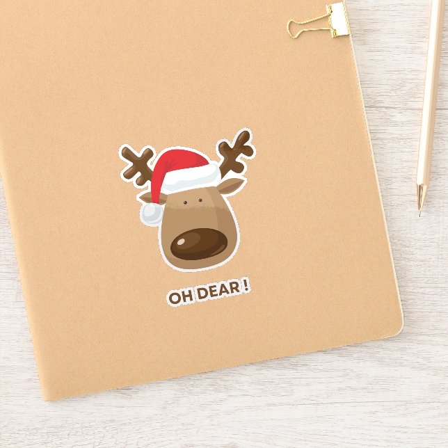Pegatina Oh Dear Funny Reindeer Christmas for Nature Lovers (Cuaderno)