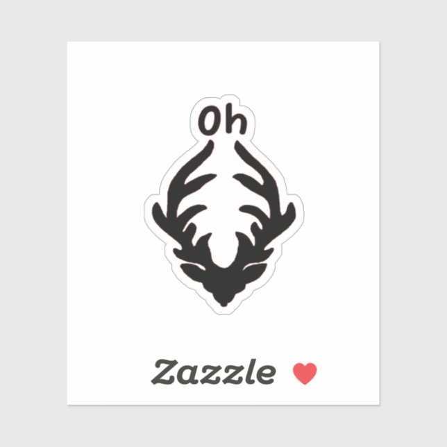 Pegatina Oh Deer Artistic Clean Style  (Hoja)