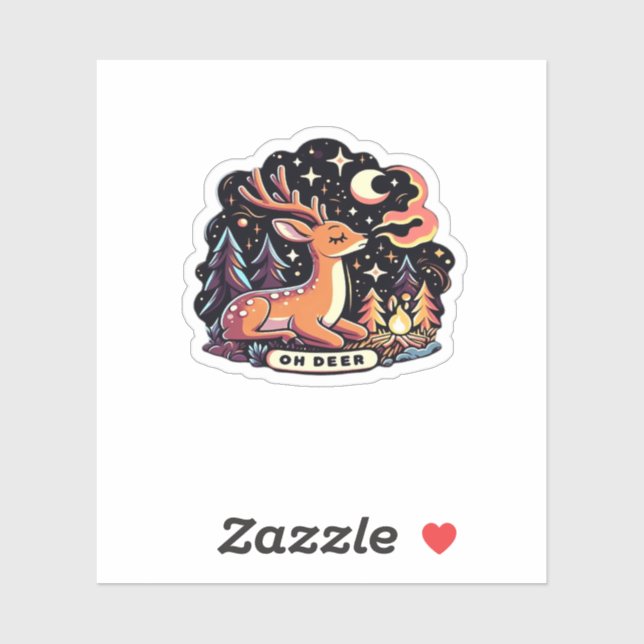 Pegatina Oh Deer Contemporary Graphic Vibe  (Hoja)