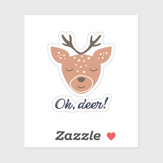 Pegatina Oh Deer Deer Love Save The Deer Creative Design  (Hoja)