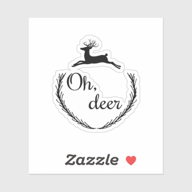 Pegatina Oh Deer Funny Style Design  (Hoja)
