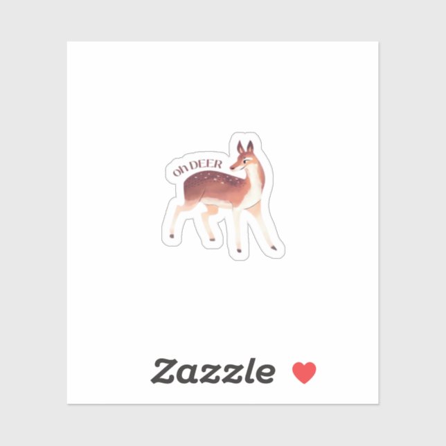 Pegatina Oh Deer Whimsical Creative Design  (Hoja)