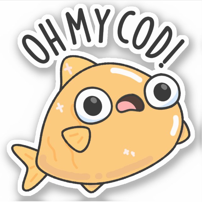 Pegatina Oh My Cod Funny Fish Pun (Anverso)