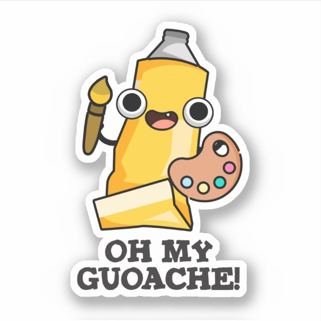 Pegatina Oh My Guoache Funny Artists Paint Pun (Anverso)