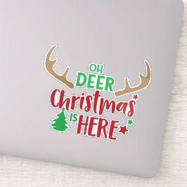 Pegatina Oh Navidades De Venados Está Aquí, Árbol De Navida