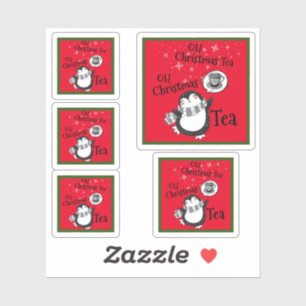 Pegatina Oh Navidades Tea Penguin Lover - Té Drinker