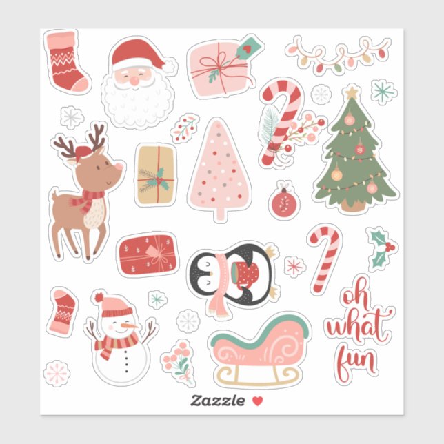 Pegatina Oh, qué navidades divertidos (Hoja)