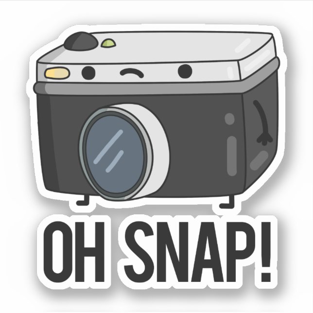 Pegatina Oh Snap Funny Camera Pun (Anverso)