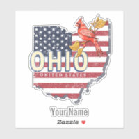 Ohio State Estados Unidos Retro Map Vintage USA