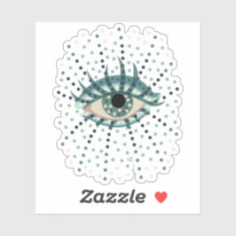 Pegatina Ojo Azul Extraño Con Puntos Resumen De Arte Psicod