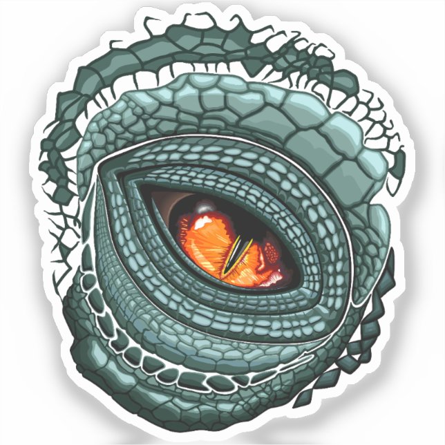 Pegatina Ojo de depredador reptil primitivo (Anverso)