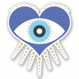 Pegatina Ojo del mal del corazón griego