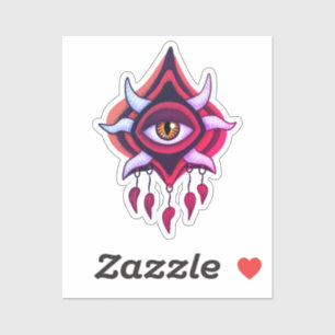 Pegatina Ojo Demonio Púrpura - Arte Oculto Gótico