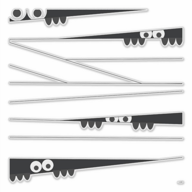 Pegatina Ojos blancos negros buscando a mi mamá Halloween (Anverso)