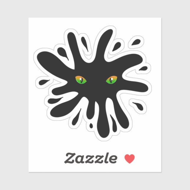 Pegatina Ojos de gato mirando un negro (Hoja)