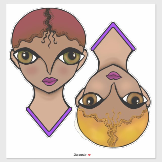 Pegatina Ojos grandes (Hoja)