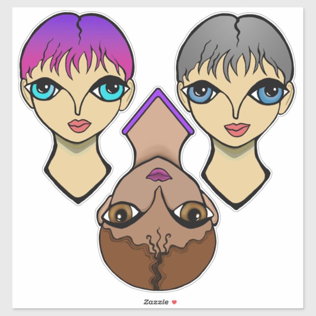 Pegatina Ojos grandes (Hoja)