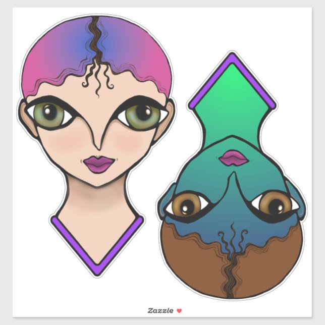 Pegatina Ojos grandes (Hoja)