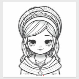 Pegatina Ojos inocentes: Retrato de patrimonio cultural