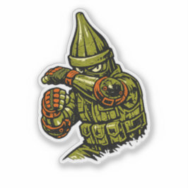 Pegatina Okra Street Defender — Vintage Retro Defense Fight